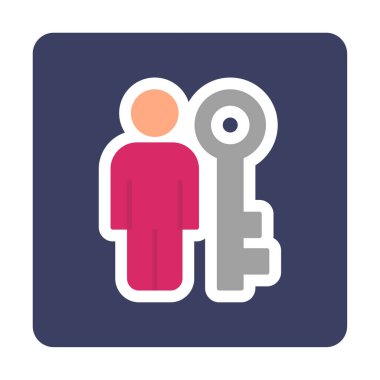 anahtar kişi ikon vektör illüstrasyonu