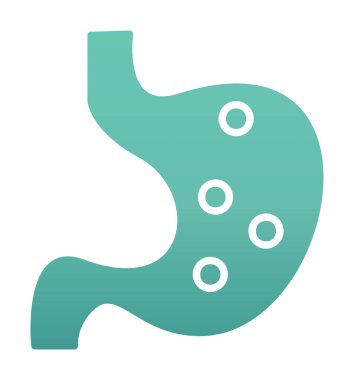 İnsan mide ikonu. Beyaz arkaplanda izole edilmiş web tasarımı için İnsan mide vektörü simgesi