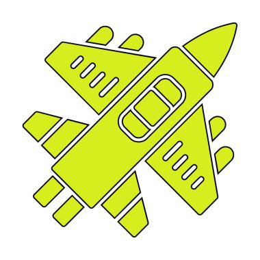 Askeri Uçak ikonu vektör illüstrasyonu