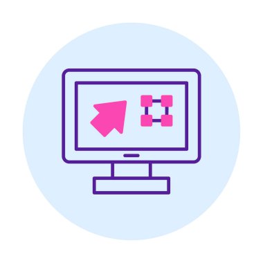 Ekran simgesinde basit Grafik Tasarım uygulaması, vektör illüstrasyonu