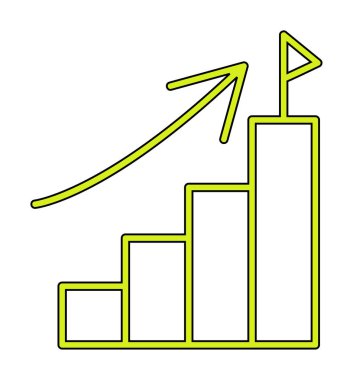 büyüyen grafik simgesi, vektör çizim