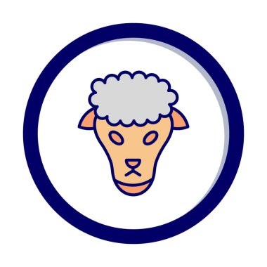 Koyun başı ağ simgesi, vektör illüstrasyonu 