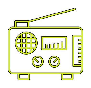 Düz radyo ikonu. özet çizim vektörü