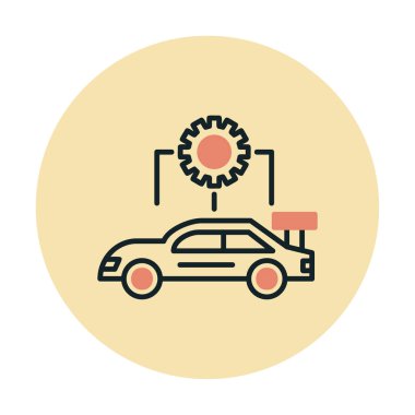 Araba servisi ikon vektör çizimi. Otomobil Yapılandırması             