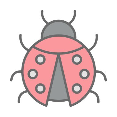  Basit grafik düz uğur böceği tasarımı