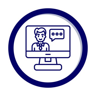 Basit Çevrimiçi Sınıf simgesi, vektör illüstrasyonu