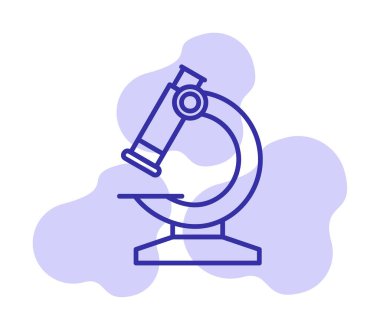 Mikroskop. Web simgesi vektör illüstrasyonu