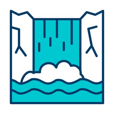 Basit Waterfal simgesi, vektör illüstrasyonu