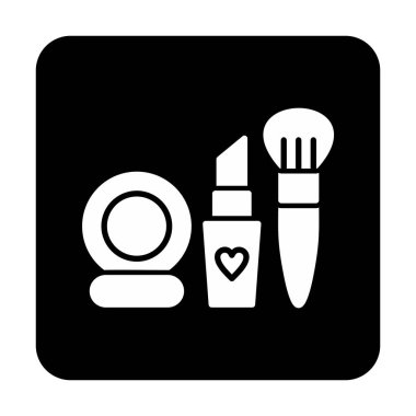 Makyaj araçları web simgesi, vektör illüstrasyonu