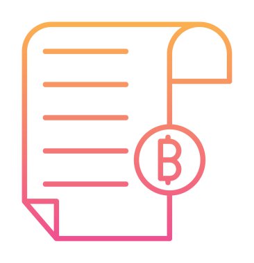 Bitcoin imzalı fatura simgesinin vektör illüstrasyonu 