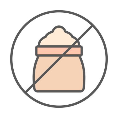 Şeker işareti yok, vektör illüstrasyonu  