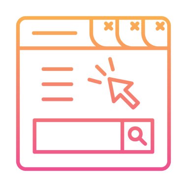 Basit web sayfası simgesi, vektör illüstrasyonu