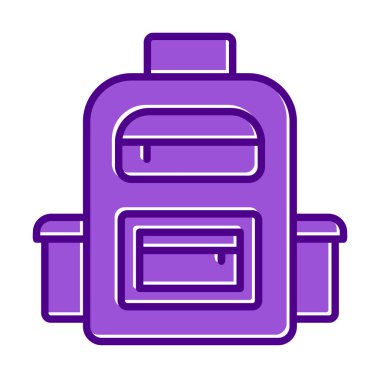 Sırt çantası düz simge vektör çizimi