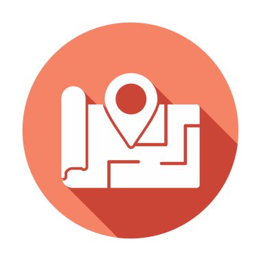 Konum iğnesi, vektör illüstrasyonlu harita simgesi