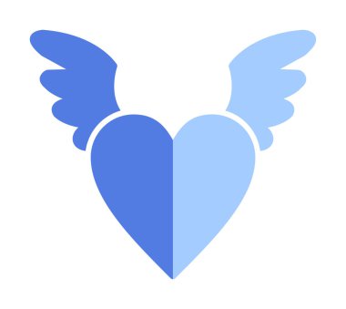 Melek Kalbi ikonu, vektör illüstrasyonu 