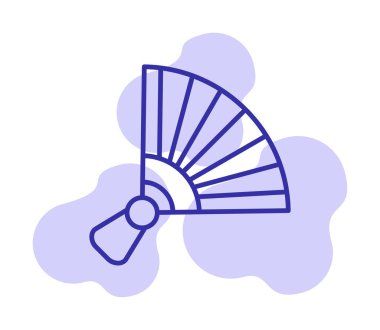 Çin hayran simgesi vektör illüstrasyonu 