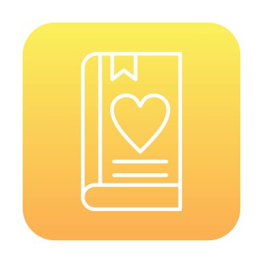 Yer imi simgesi olan aşk kitabı, basit vektör illüstrasyonu 