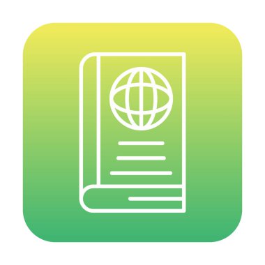 Basit Dünya Kitabı simgesi, vektör illüstrasyonu