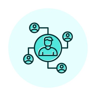 Vektör olarak basit bir düz sosyal ağ simgesi. logotype