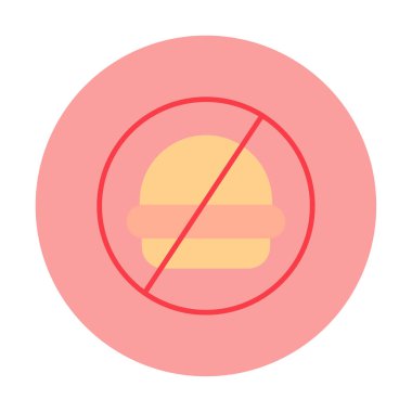 Fast food simgesi yok, vektör illüstrasyonu