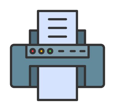 Yazıcı simgesi vektör illüstrasyonu