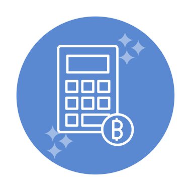 Şifreleme para birimi hesap makinesi web simgesi basit illüstrasyon