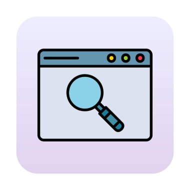 Basit Tarayıcı Arama simgesi, vektör illüstrasyonu