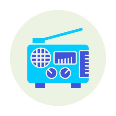 Düz radyo ikonu. özet çizim vektörü