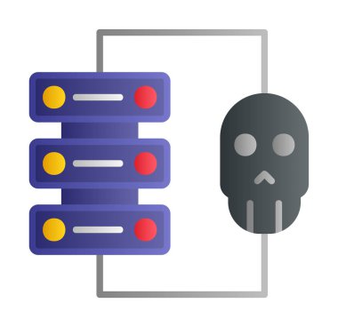 veri merkezi ve Hacking vektör simgesi