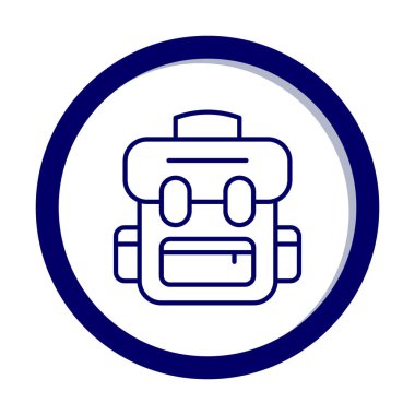 sırt çantası simgesi vektör illüstrasyonu