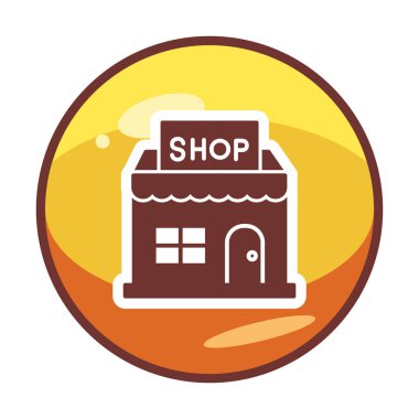 dükkan inşa simgesi, vektör illüstrasyonu basit tasarım