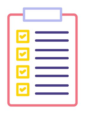 Kontrol Listesi web simgesi, vektör illüstrasyonu 