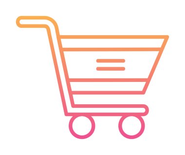  Alışveriş arabası simgesi, vektör çizimi basit tasarım