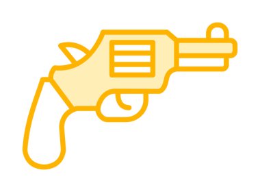 Silah tabancası ikonu. Web için silah vektör simgelerinin basit çizimi