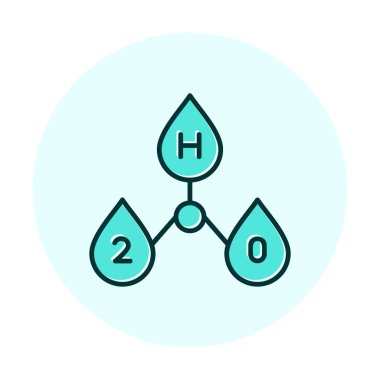 Su damlaları ve H2O işareti vektör çizimi 