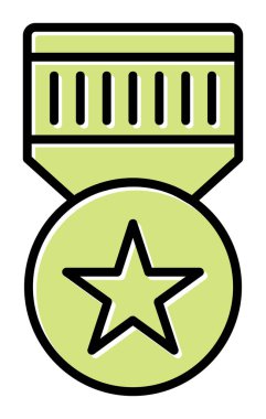 Basit Askeri Rozet simgesi, vektör illüstrasyonu