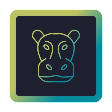 Hippopotamus baş ikon vektör çizimi