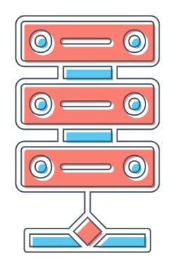 Ağ sunucu simgesinin vektör illüstrasyonu 