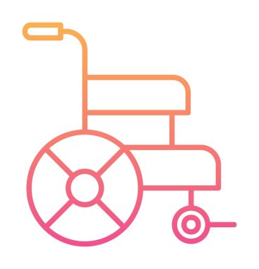 Basit Tekerlekli sandalye Simgesi, vektör illüstrasyonu