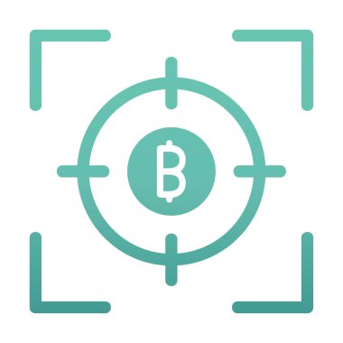 Bitcoin ve hedef. Web simgesi tasarımı