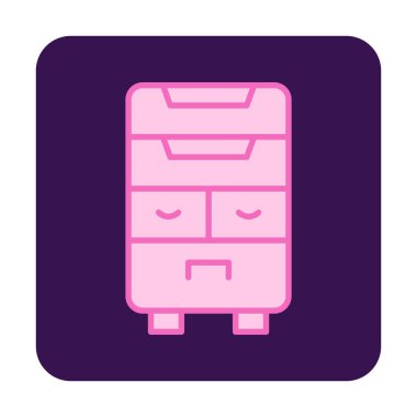 çekmeceler düz simge, vektör çizimi ile klozet 