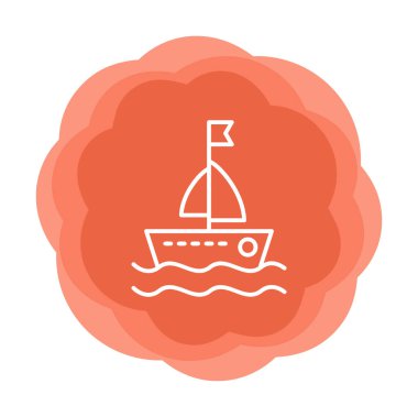 Basit düz yelkenli ikonu vektör çizimi tasarımı