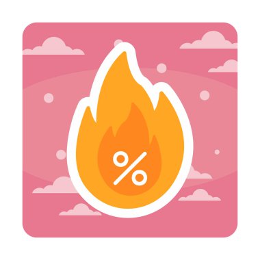 Hot Sale ikon vektör illüstrasyon tasarımı ile basit düz ateş