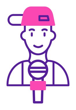 Mikrofonlu rapçinin vektör çizimi 