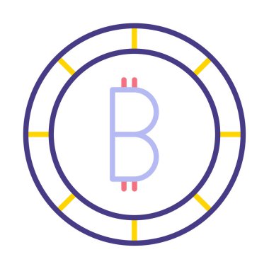 Basit bitcoin simgesi, vektör illüstrasyonu