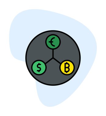 Basit Blockchain simgesi, vektör illüstrasyonu