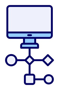 Çalışma akışı simgesi tasarımı, vektör illüstrasyonu                            
