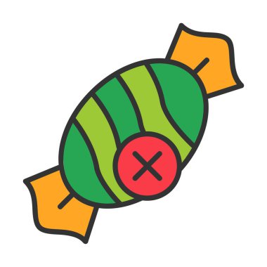 Basit Şekersiz simge, vektör illüstrasyonu