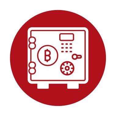 Bitcoin dolap simgesi, vektör illüstrasyonu 