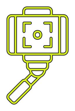 Akıllı telefon web simgesi, vektör illüstrasyonlu selfie çubuğu 